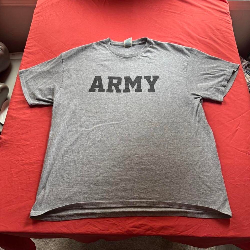 Delta pro weight gray army tee with black text reading 'ARMY' Size-XL